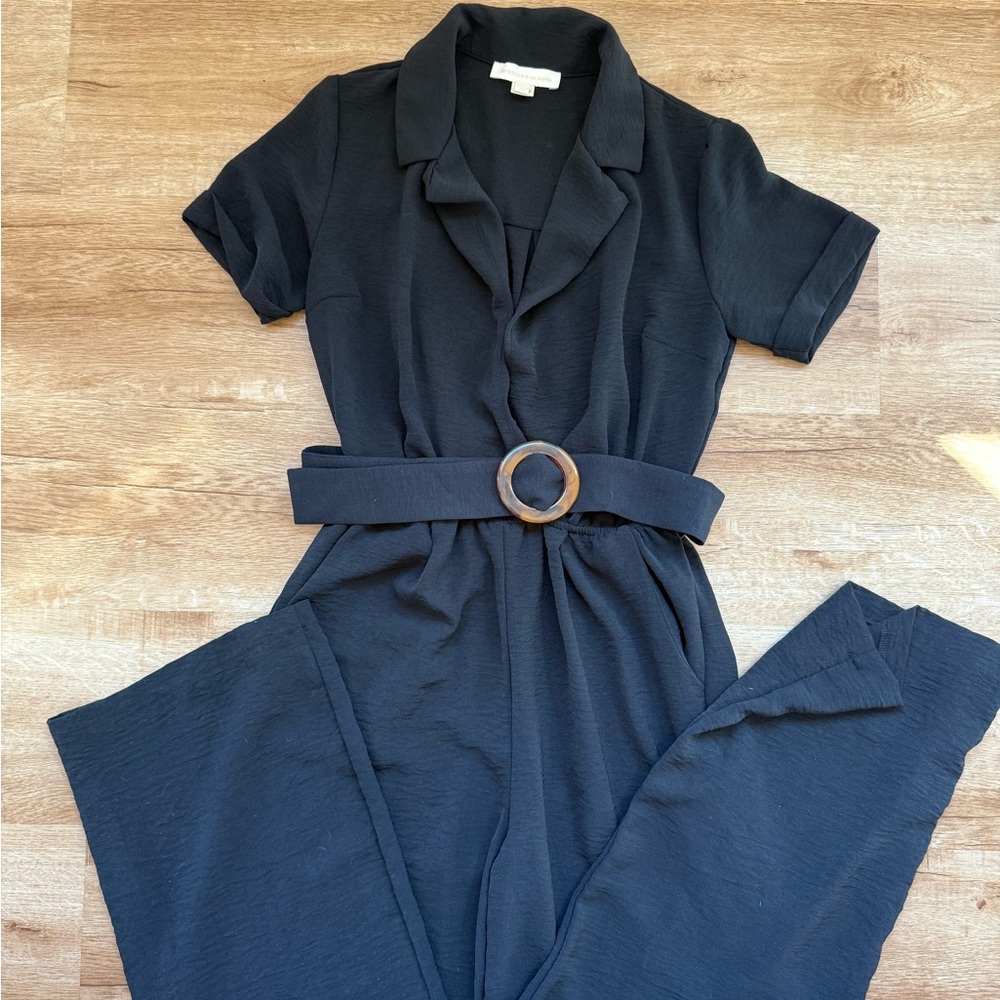 Elegant Black Jumpsuit with Belt